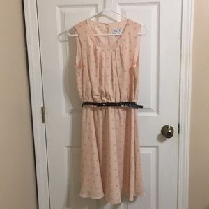 Elle blush and black polka dot dress!